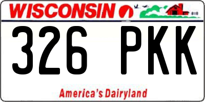 WI license plate 326PKK