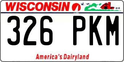 WI license plate 326PKM