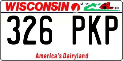 WI license plate 326PKP