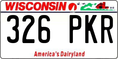 WI license plate 326PKR