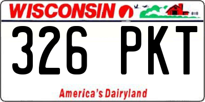 WI license plate 326PKT