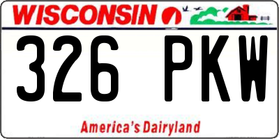 WI license plate 326PKW