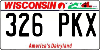 WI license plate 326PKX