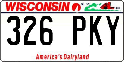 WI license plate 326PKY