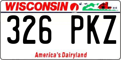 WI license plate 326PKZ