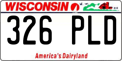 WI license plate 326PLD