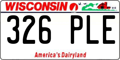 WI license plate 326PLE