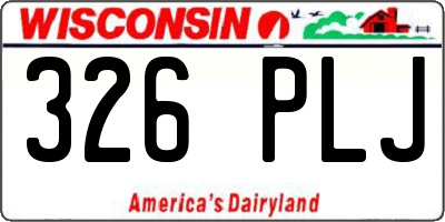 WI license plate 326PLJ