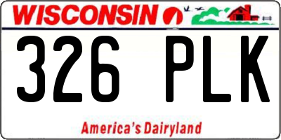 WI license plate 326PLK
