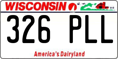 WI license plate 326PLL