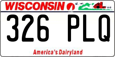 WI license plate 326PLQ