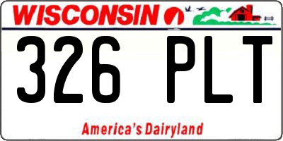 WI license plate 326PLT