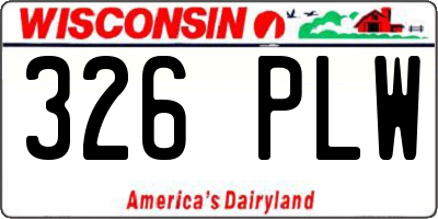 WI license plate 326PLW