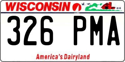 WI license plate 326PMA