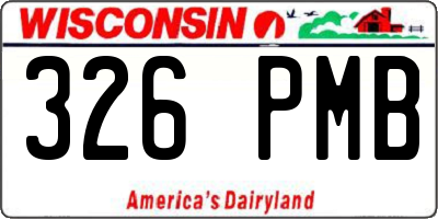 WI license plate 326PMB