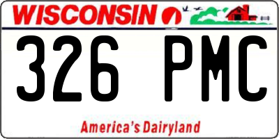 WI license plate 326PMC