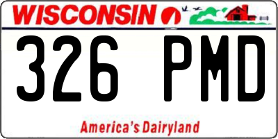 WI license plate 326PMD
