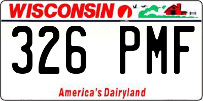 WI license plate 326PMF
