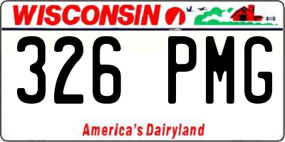 WI license plate 326PMG
