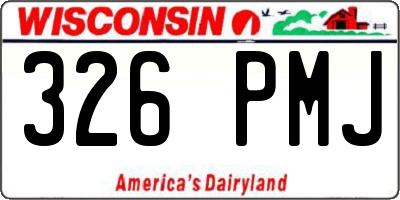 WI license plate 326PMJ
