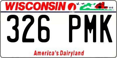 WI license plate 326PMK