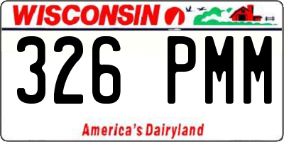 WI license plate 326PMM