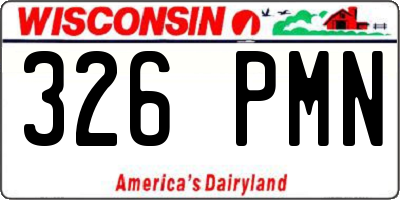 WI license plate 326PMN