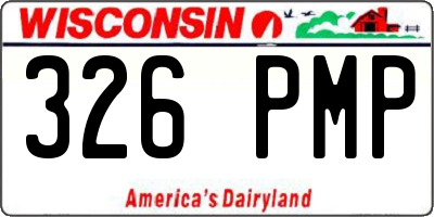 WI license plate 326PMP