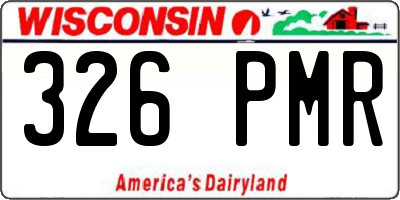 WI license plate 326PMR