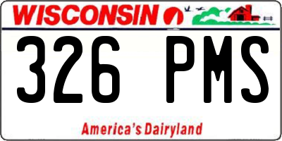 WI license plate 326PMS