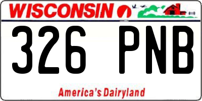 WI license plate 326PNB
