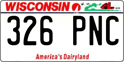 WI license plate 326PNC