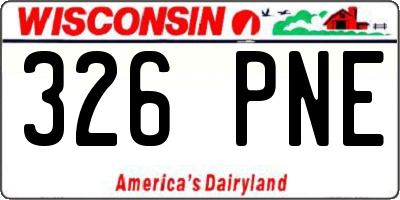 WI license plate 326PNE