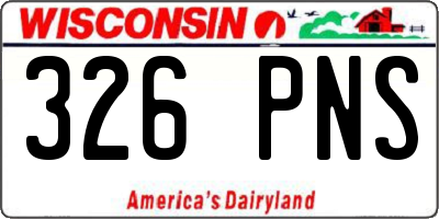 WI license plate 326PNS
