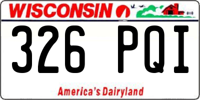 WI license plate 326PQI