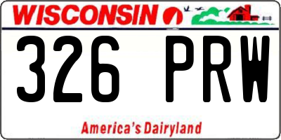 WI license plate 326PRW
