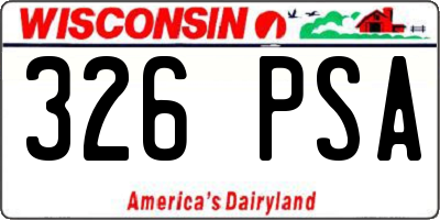 WI license plate 326PSA