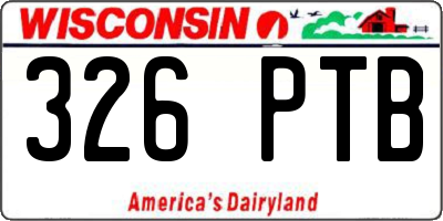 WI license plate 326PTB