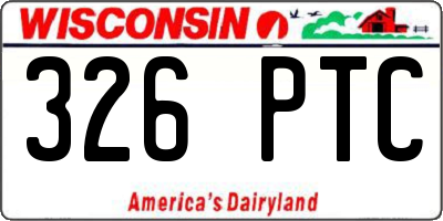 WI license plate 326PTC
