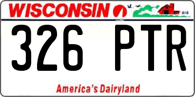 WI license plate 326PTR
