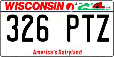 WI license plate 326PTZ
