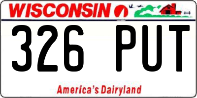 WI license plate 326PUT