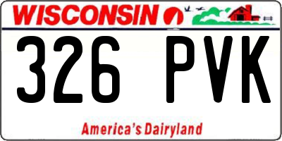 WI license plate 326PVK