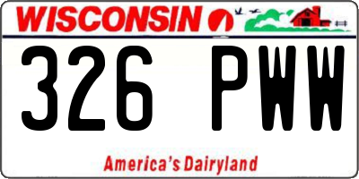 WI license plate 326PWW