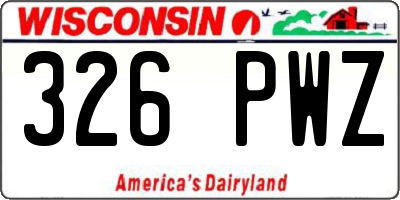 WI license plate 326PWZ