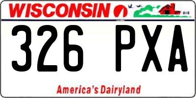 WI license plate 326PXA