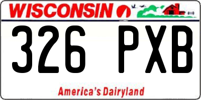 WI license plate 326PXB