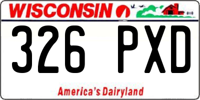 WI license plate 326PXD