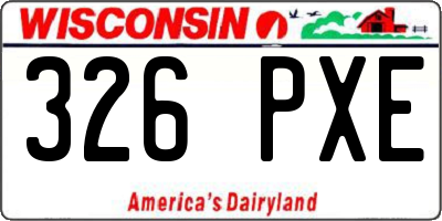 WI license plate 326PXE