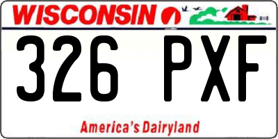 WI license plate 326PXF